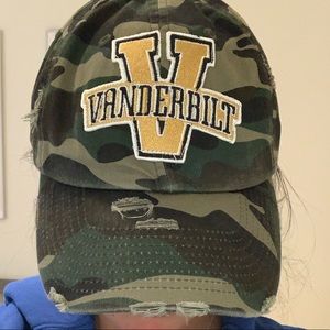 vintage distressed camo vanderbilt hat
